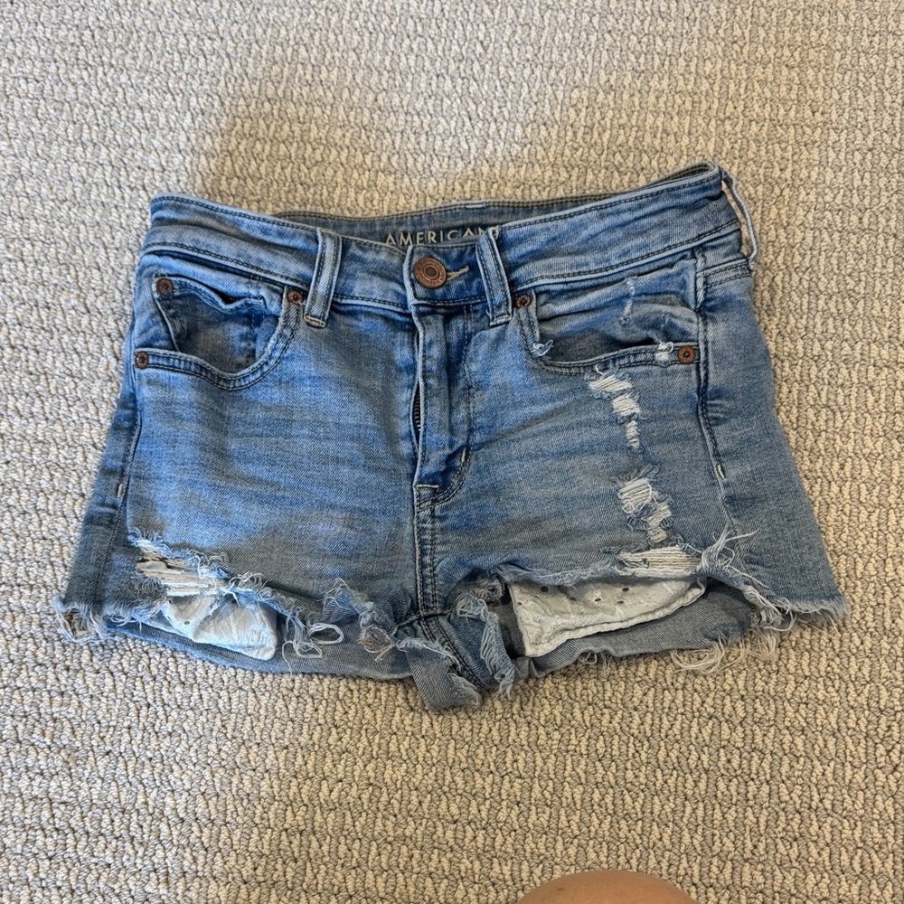American Eagle Outfitters Distressed Blue Jean Shorts